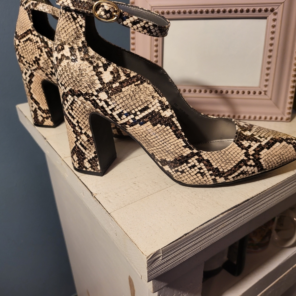 NWOT☆ Worthington Zeller Animal Print Pointed Toe Block Heel Pumps in 9
